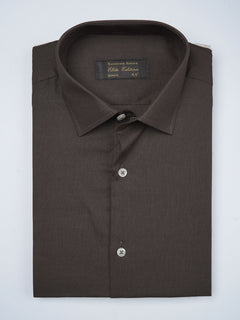 Dark Brown Plain, Elite Edition, French Collar Men’s Formal Shirt (FS-741)