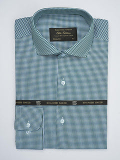 Dark Green Micro Checkered, Elite Edition, Cutaway Collar Men’s Formal Shirt (FS-747)