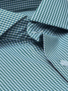 Dark Green Micro Checkered, Elite Edition, Cutaway Collar Men’s Formal Shirt (FS-747)