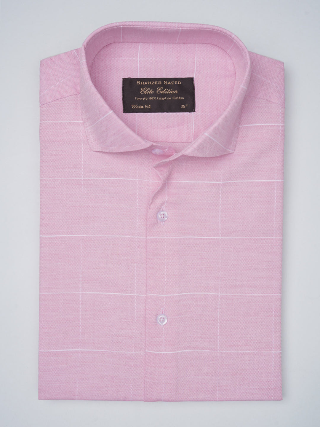 Light Pink Self Checkered, Elite Edition, Cutaway Collar Men’s Formal Shirt (FS-748)