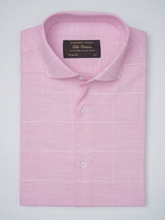 Light Pink Self Checkered, Elite Edition, Cutaway Collar Men’s Formal Shirt (FS-748)