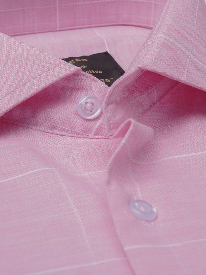 Light Pink Self Checkered, Elite Edition, Cutaway Collar Men’s Formal Shirt (FS-748)