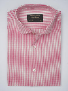 Red & White Checkered, Elite Edition, Cutaway Collar Men’s Formal Shirt (FS-750)