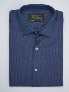 Dark Blue Textured, Elite Edition, French Collar Men’s Formal Shirt (FS-752)