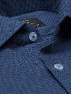 Dark Blue Textured, Elite Edition, French Collar Men’s Formal Shirt (FS-752)