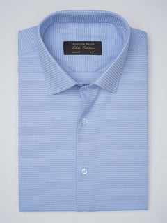 Light Blue Self, Elite Edition, French Collar Men’s Formal Shirt (FS-754)