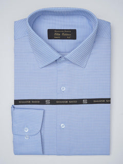 Light Blue Self, Elite Edition, French Collar Men’s Formal Shirt (FS-754)