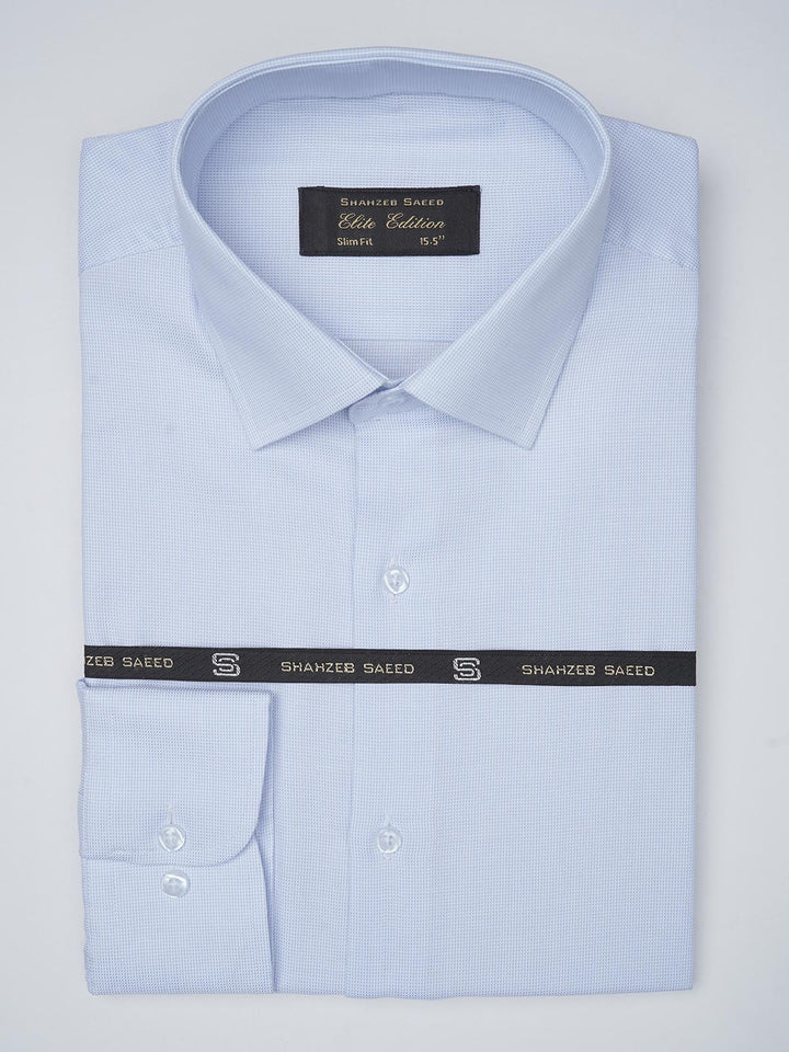 Light Blue Self, Elite Edition, French Collar Men’s Formal Shirt (FS-755)