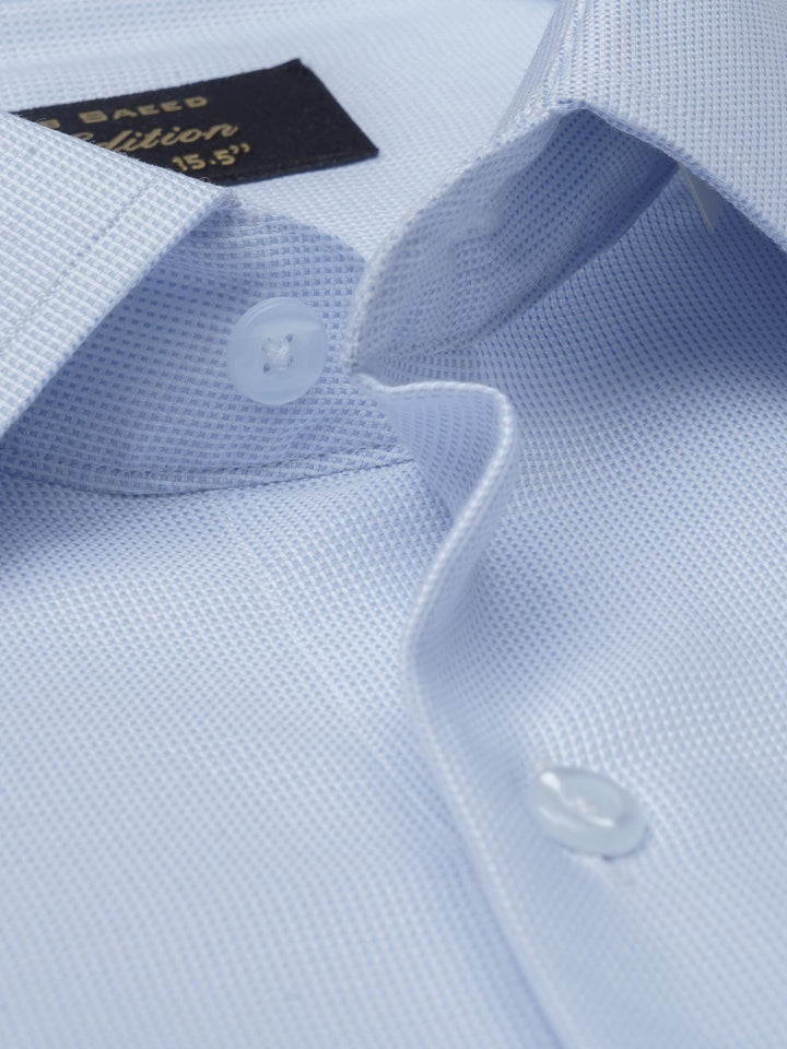 Light Blue Self, Elite Edition, French Collar Men’s Formal Shirt (FS-755)