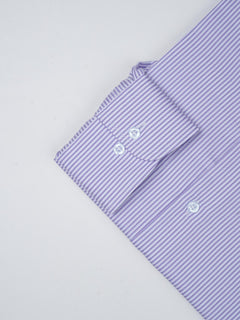 Purple & White Self Striped, Elite Edition, French Collar Men’s Formal Shirt (FS-760)