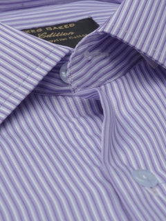 Purple & White Self Striped, Elite Edition, French Collar Men’s Formal Shirt (FS-760)