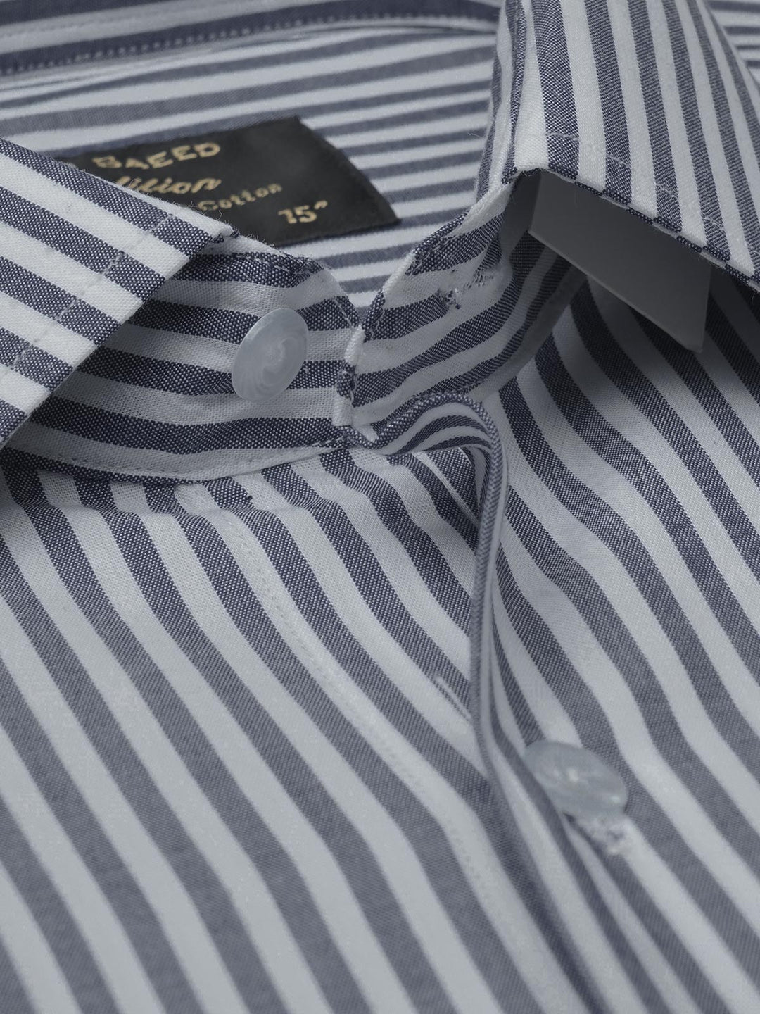 Blue & White Striped, Elite Edition, French Collar Men’s Formal Shirt (FS-761)