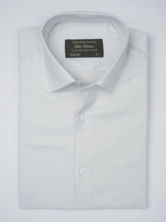 Light Grey Self Striped, Elite Edition, French Collar Men’s Formal Shirt (FS-764)