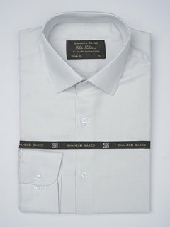 Light Grey Self Striped, Elite Edition, French Collar Men’s Formal Shirt (FS-764)