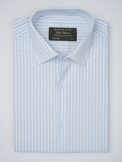 Light Blue & White Striped, Elite Edition, French Collar Men’s Formal Shirt (FS-765)