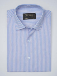 Light Blue Self Striped, Elite Edition, French Collar Men’s Formal Shirt (FS-766)