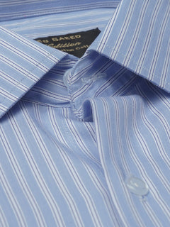 Light Blue Self Striped, Elite Edition, French Collar Men’s Formal Shirt (FS-766)