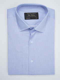 Light Blue Self Striped, Elite Edition, French Collar Men’s Formal Shirt (FS-767)