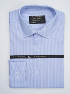 Light Blue Self Striped, Elite Edition, French Collar Men’s Formal Shirt (FS-767)