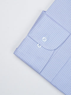 Light Blue Self Striped, Elite Edition, French Collar Men’s Formal Shirt (FS-767)