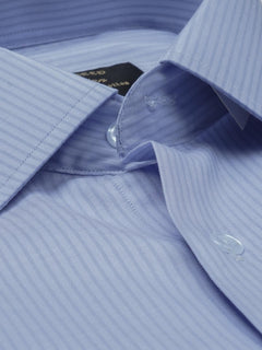 Light Blue Self Striped, Elite Edition, French Collar Men’s Formal Shirt (FS-767)