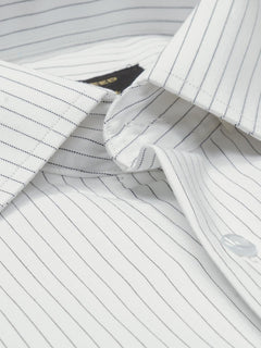 Black & White Striped, Elite Edition, French Collar Men’s Formal Shirt (FS-770)