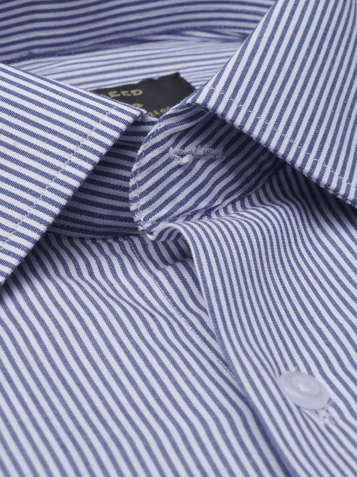 Blue & White Striped, Elite Edition, French Collar Men’s Formal Shirt (FS-771)