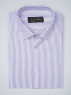 Purple & White Striped, Elite Edition, French Collar Men’s Formal Shirt (FS-772)