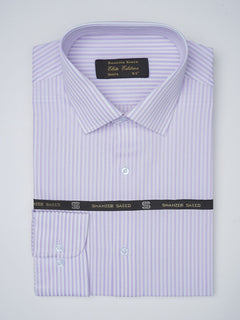 Purple & White Striped, Elite Edition, French Collar Men’s Formal Shirt (FS-772)