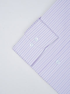 Purple & White Striped, Elite Edition, French Collar Men’s Formal Shirt (FS-772)