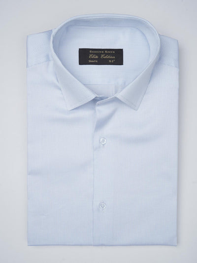 Light Blue Self, Elite Edition, French Collar Men’s Formal Shirt (FS-778)