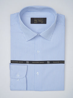 White & Blue Striped, Elite Edition, French Collar Men’s Formal Shirt (FS-782)