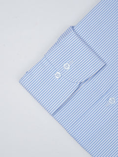 White & Blue Striped, Elite Edition, French Collar Men’s Formal Shirt (FS-782)