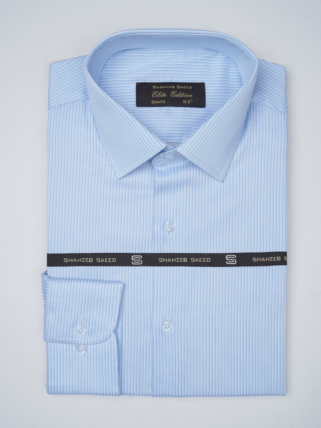 Blue Self Striped, Elite Edition, French Collar Men’s Formal Shirt (FS-783)