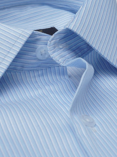 Blue Self Striped, Elite Edition, French Collar Men’s Formal Shirt (FS-783)