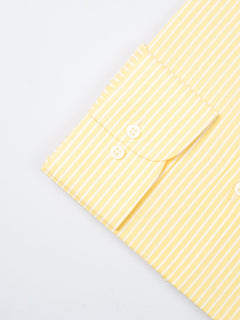 Yellow & White Striped, Elite Edition, French Collar Men’s Formal Shirt (FS-787)