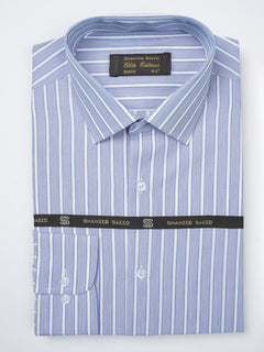 White & Blue Striped, Elite Edition, French Collar Men’s Formal Shirt (FS-800)