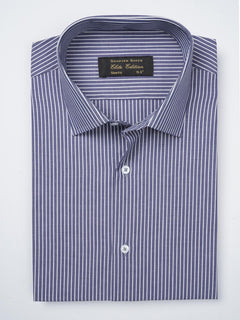 White & Blue Striped, Elite Edition, French Collar Men’s Formal Shirt (FS-803)