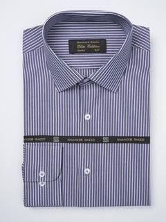 White & Blue Striped, Elite Edition, French Collar Men’s Formal Shirt (FS-803)