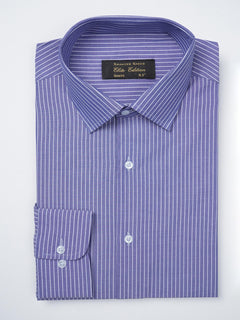 Blue & White Striped, Elite Edition, French Collar Men’s Formal Shirt (FS-804)