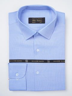 Light Blue Self Striped, Elite Edition, French Collar Men’s Formal Shirt (FS-808)