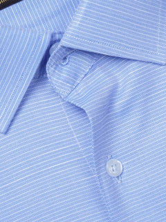 Light Blue Self Striped, Elite Edition, French Collar Men’s Formal Shirt (FS-808)