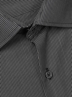 White & Black Striped, Elite Edition, French Collar Men’s Formal Shirt (FS-815)