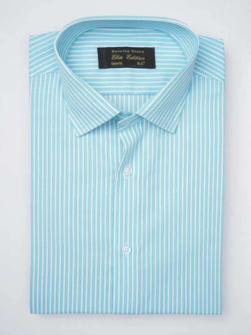Blue & White Striped, Elite Edition, French Collar Men’s Formal Shirt (FS-817)