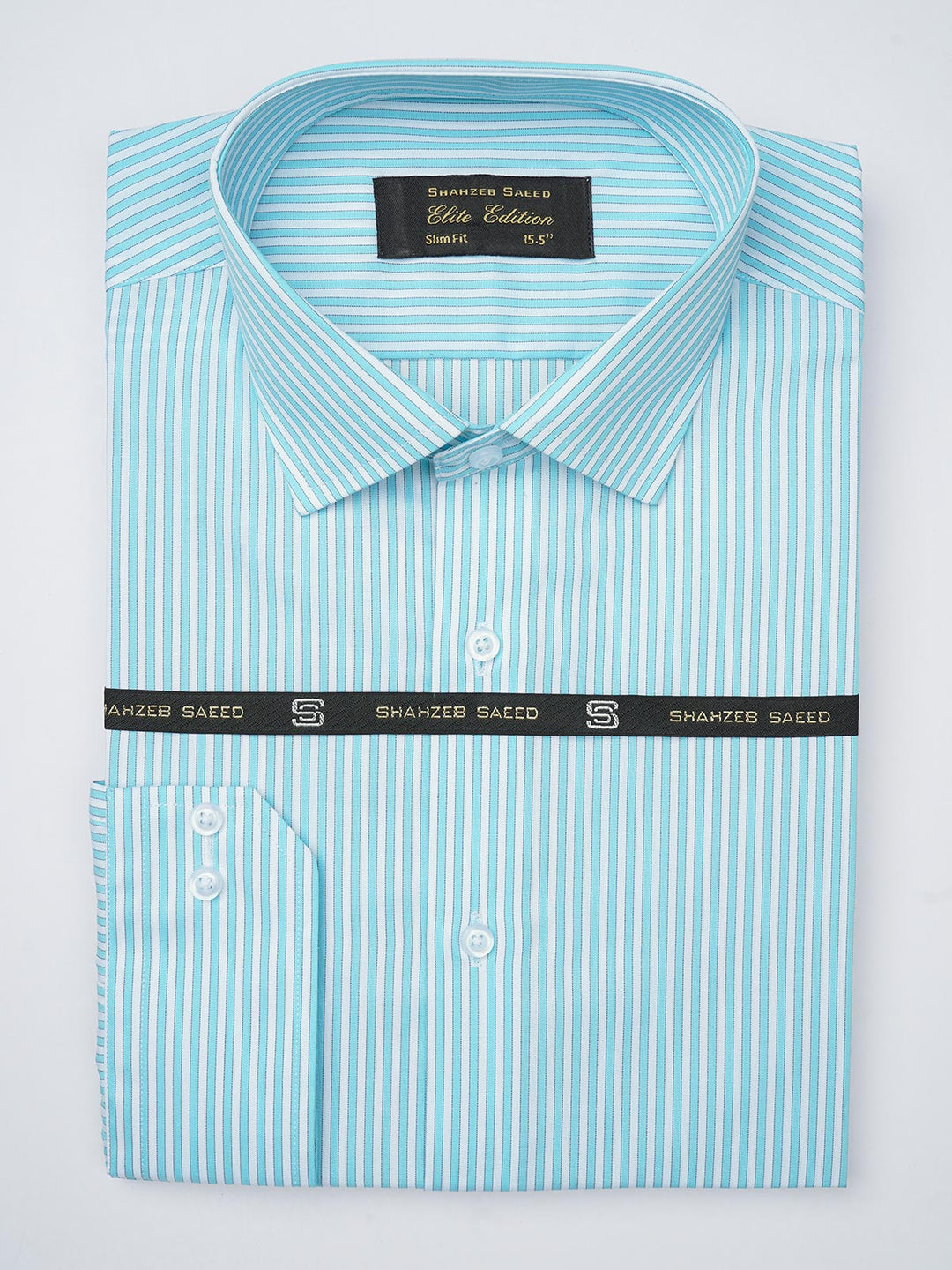 Blue & White Striped, Elite Edition, French Collar Men’s Formal Shirt (FS-817)