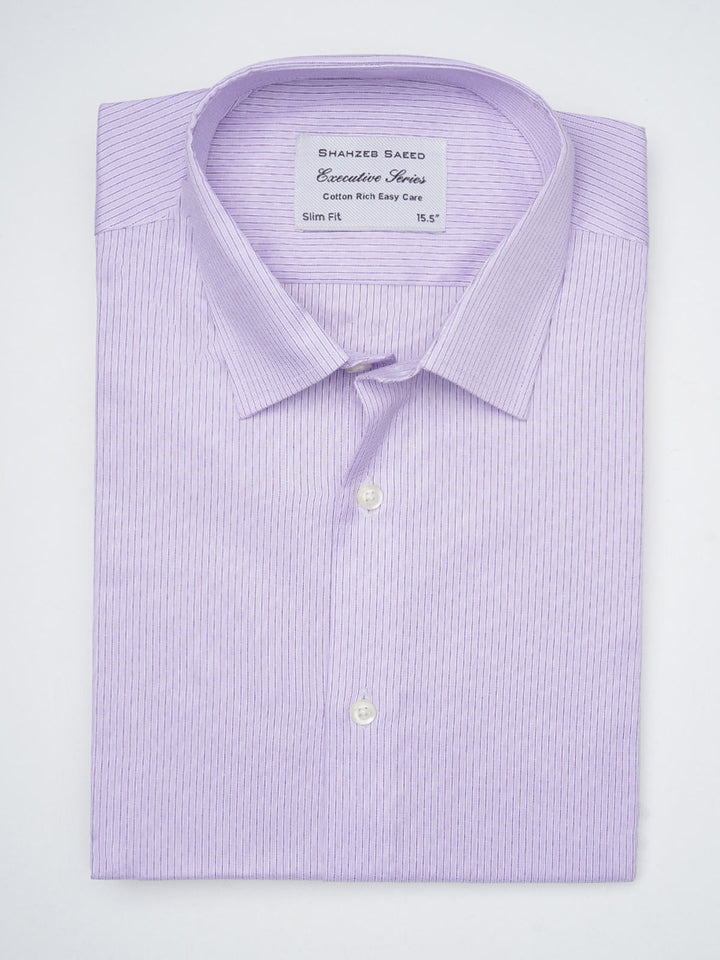 Purple Self Striped, Executive Series, French Collar Men’s Formal Shirt  (FS-818)