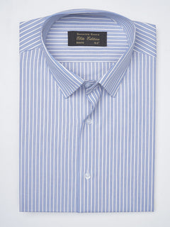 Blue & White Striped, Elite Edition, French Collar Men’s Formal Shirt (FS-819)