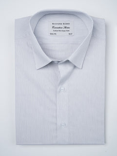 Grey Self Striped, Executive Series, French Collar Men’s Formal Shirt (FS-820)