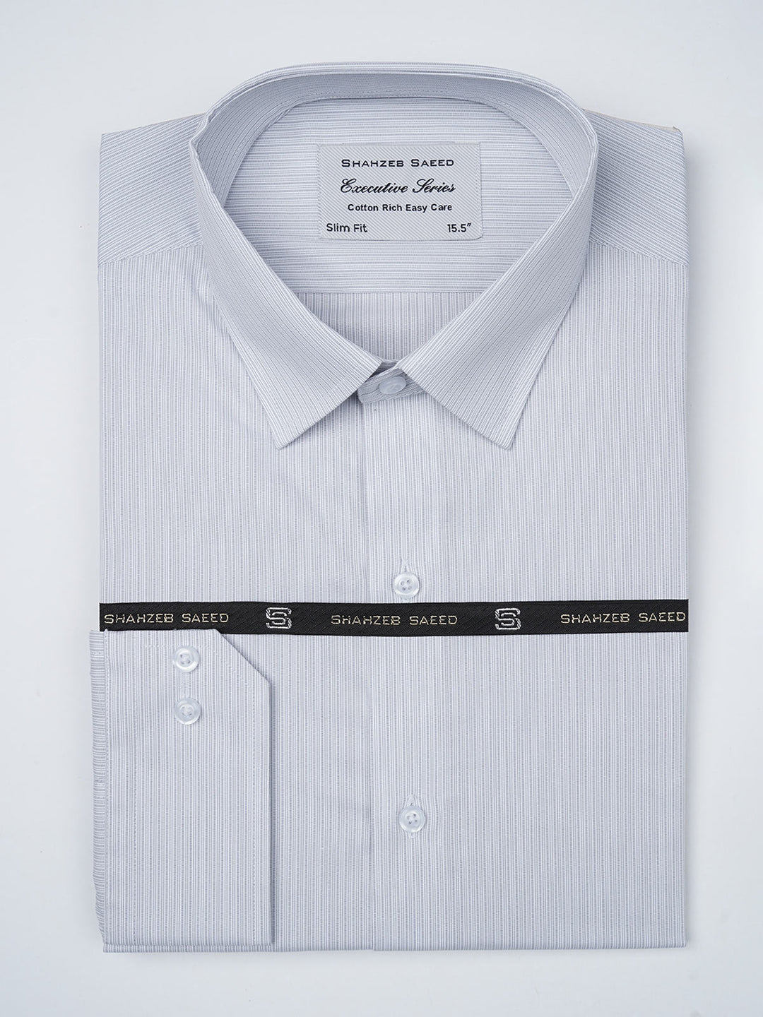 Grey Self Striped, Executive Series, French Collar Men’s Formal Shirt (FS-820)