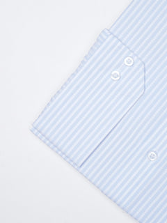 Light Blue & White Striped, Elite Edition, French Collar Men’s Formal Shirt (FS-822)